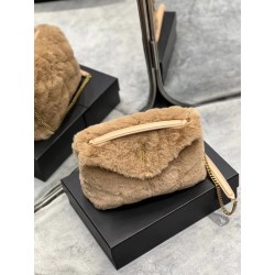 Saint Laurent Loulou Small Bag In Beige Shearling 515