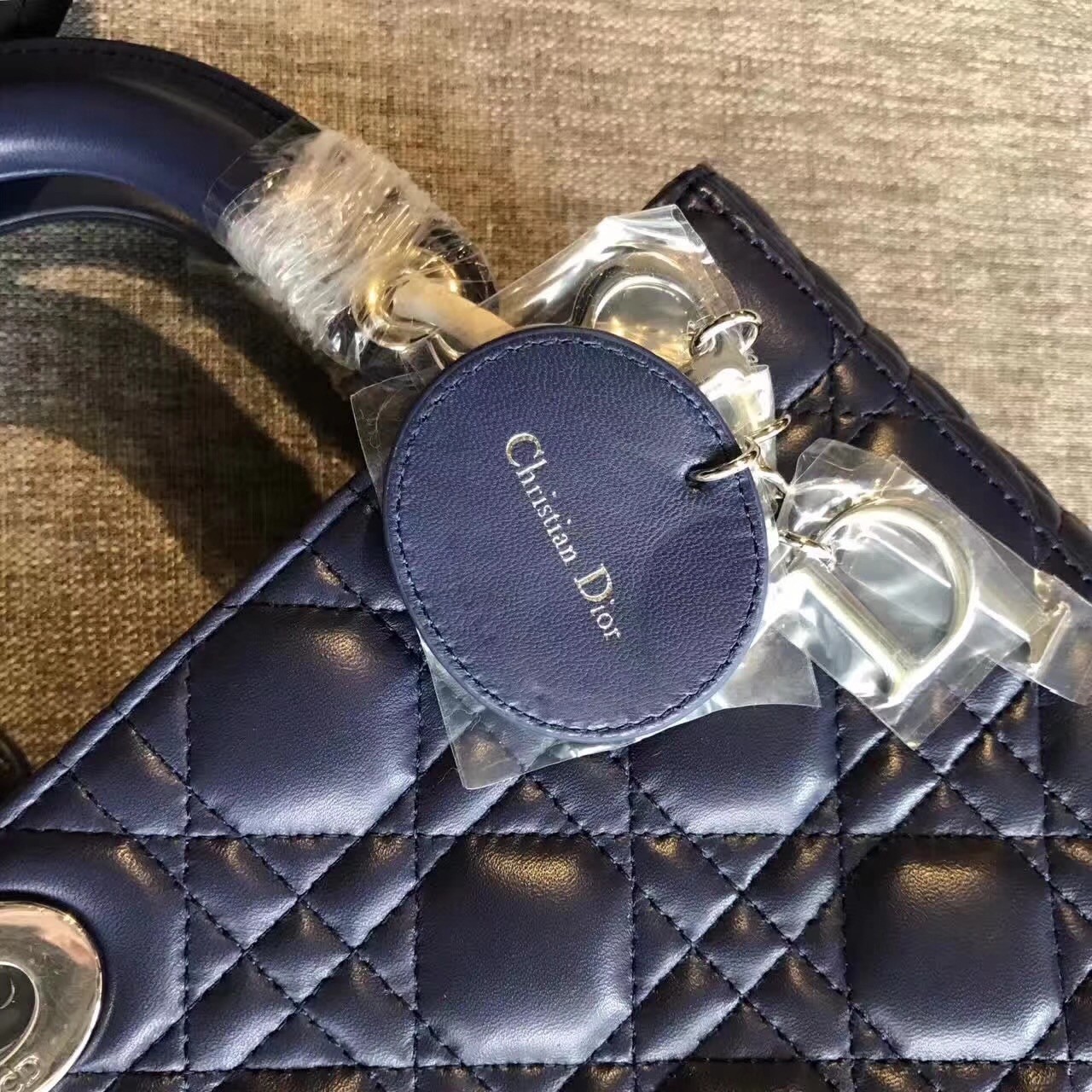 Dior My Lady Dior Bag In Sapphire Lambskin 175