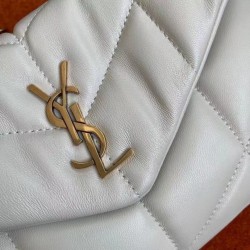 Saint Laurent Puffer Toy Bag In White Lambskin 541