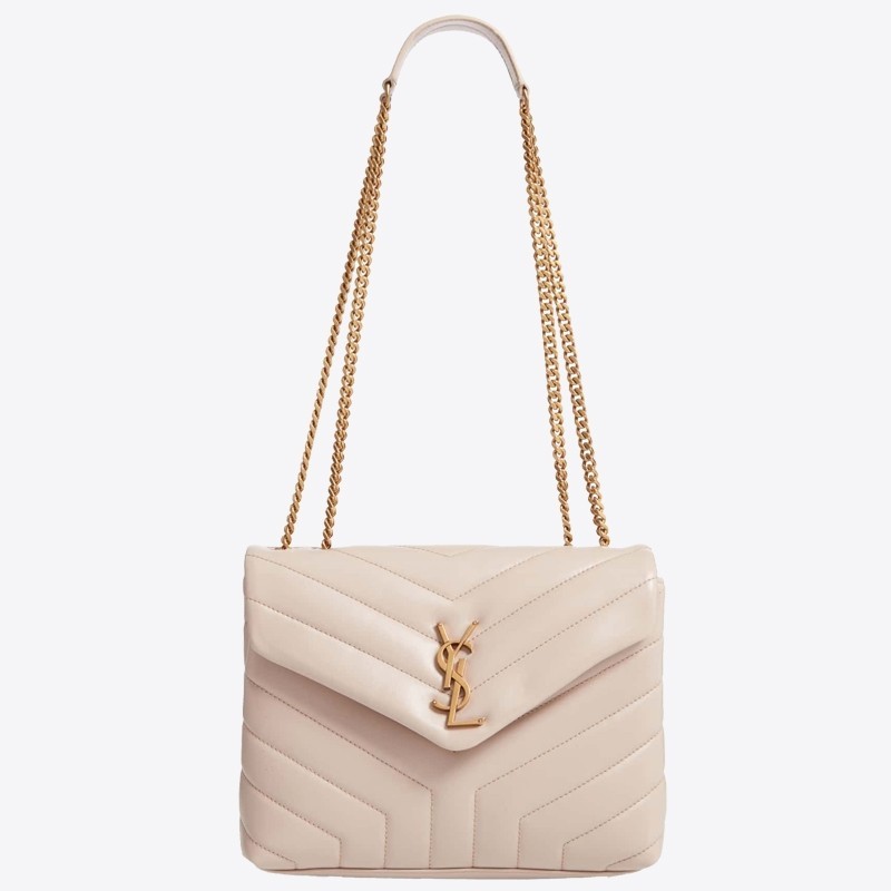 Saint Laurent Loulou Small Bag In Beige Matelasse Leather 593