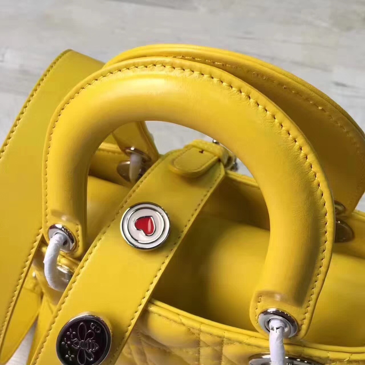 Dior My Lady Dior Bag In Yellow Lambskin 923