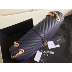 Saint Laurent Envelope Large Bag In Blue Quilted Leather 639