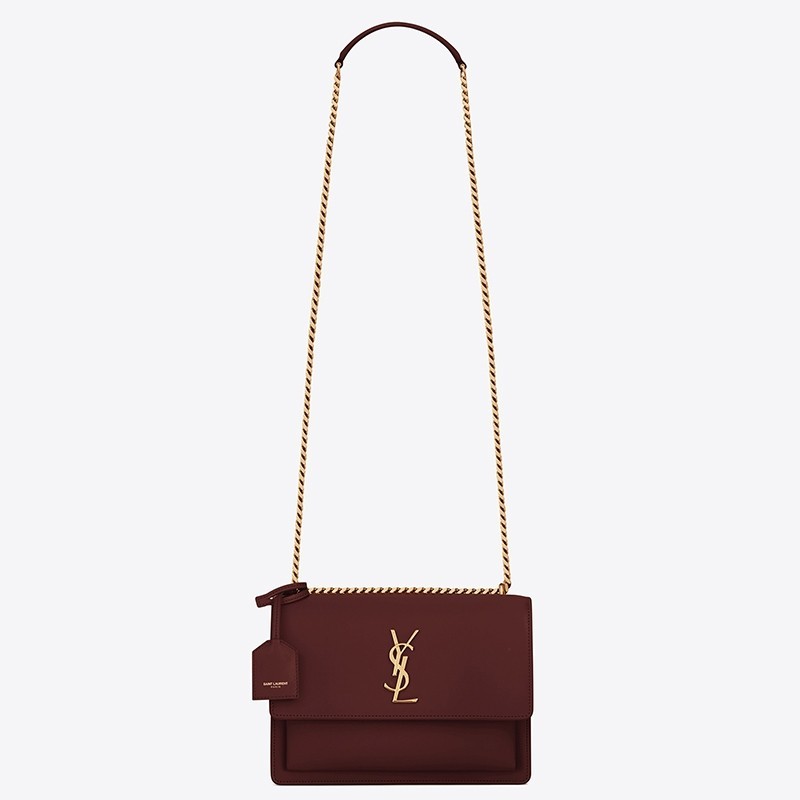 Saint Laurent Sunset Medium Bag In Bordeaxu Calfskin 003