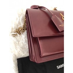 Saint Laurent Sunset Medium Bag In Bordeaxu Calfskin 003