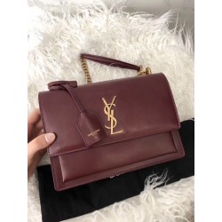 Saint Laurent Sunset Medium Bag In Bordeaxu Calfskin 003