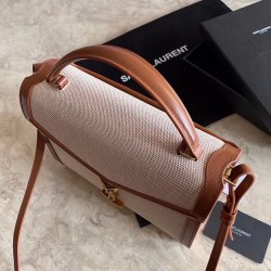 Saint Laurent Cassandra Medium Bag In Beige Canvas 032