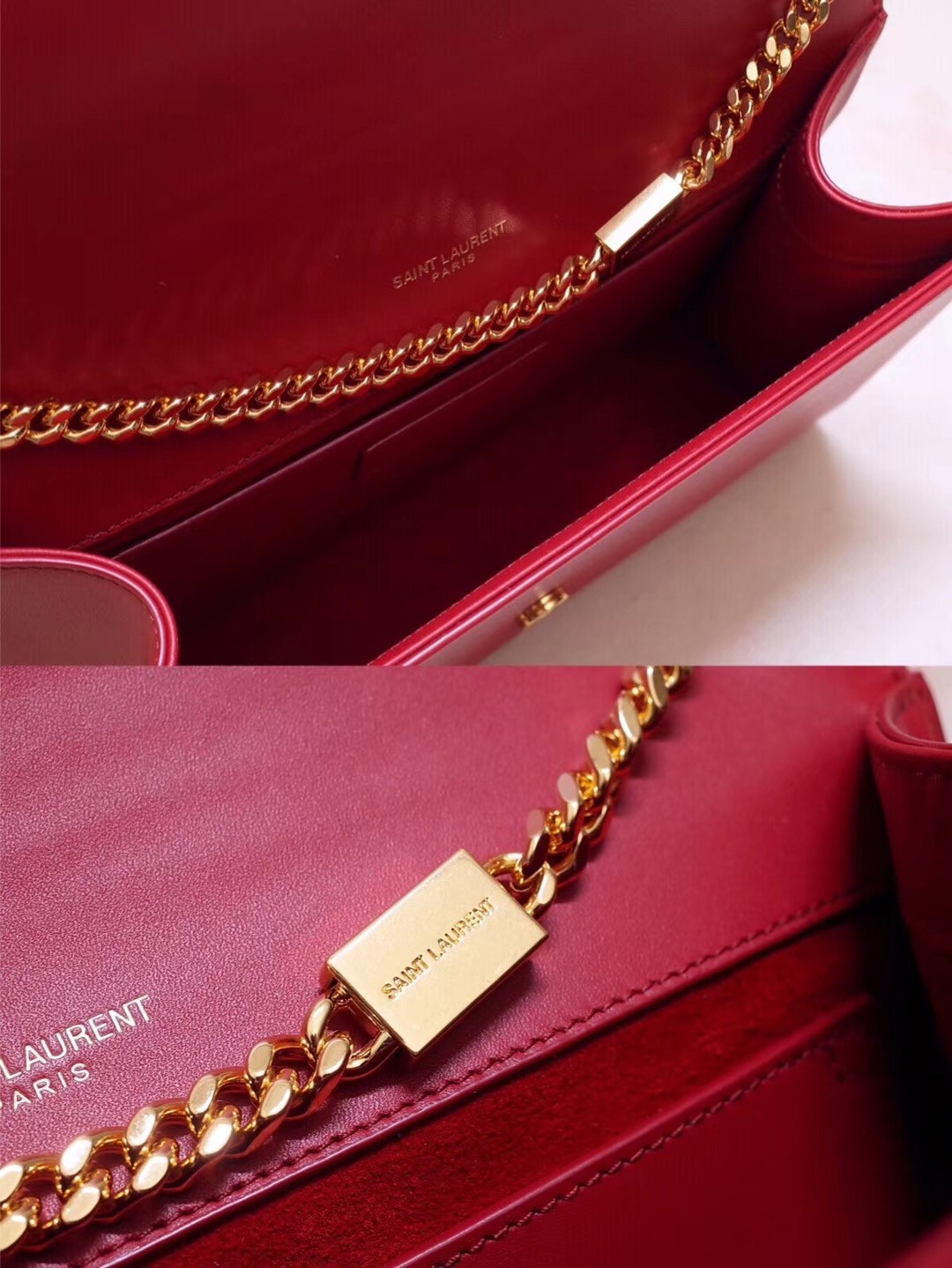 Saint Laurent Medium Kate Bag With Tassel In Red Smooth Leather 074