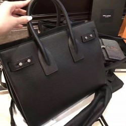 Saint Laurent Small Sac de Jour Souple Bag In Black Grained Leather 703