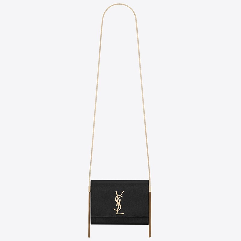 Saint Laurent Kate Box Bag In Black Grained Leather 749