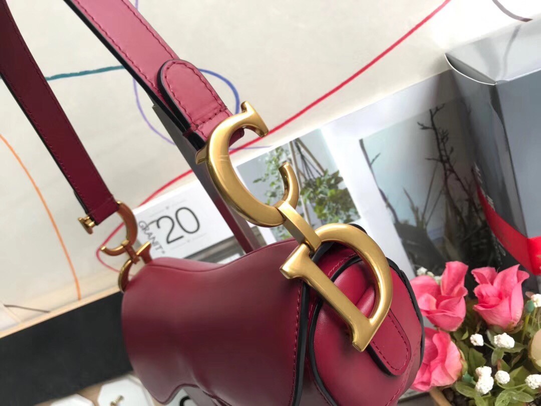 Dior Saddle Bag In Red Calfskin 805