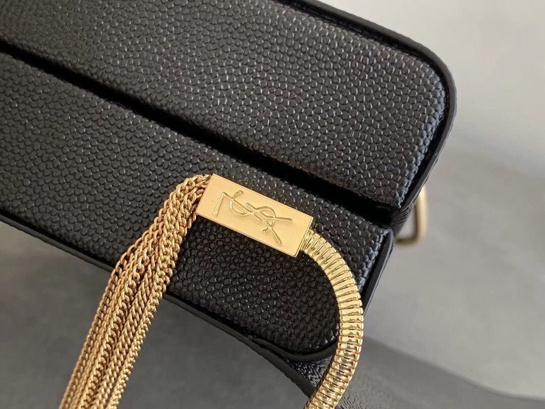 Saint Laurent Kate Box Bag In Black Grained Leather 749