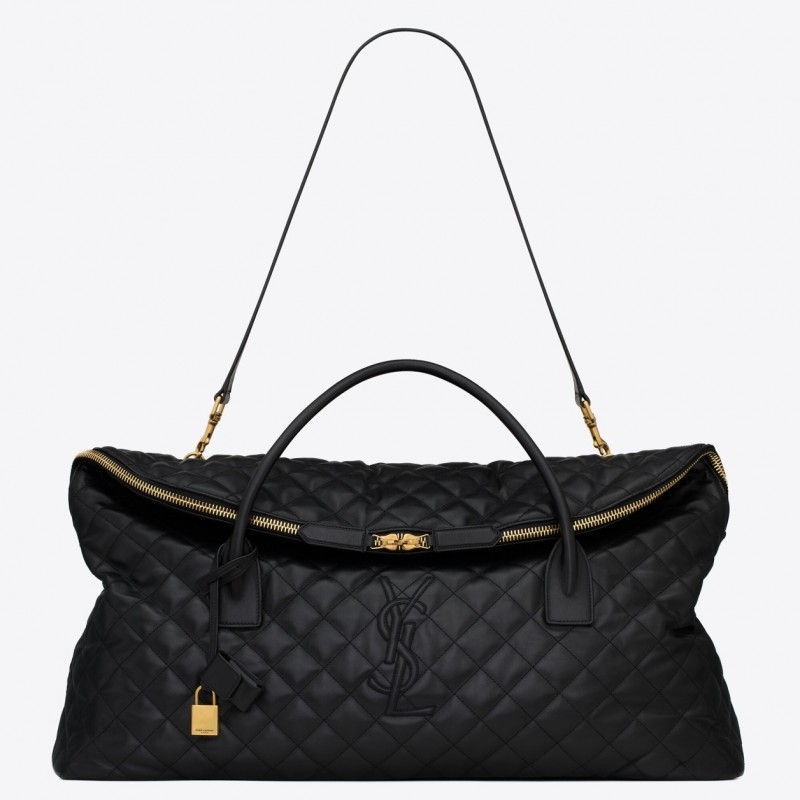 Saint Laurent Es Giant Travel Bag In Black Quilted Leather 659