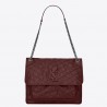 Saint Laurent Large Niki Chain Bag In Bordeaux Crinkled Leather 685