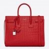 Saint Laurent Small Sac De Jour Bag In Red Crocodile Leather 738