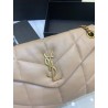 Saint Laurent Small Loulou Puffer Bag In Beige Lambskin 759