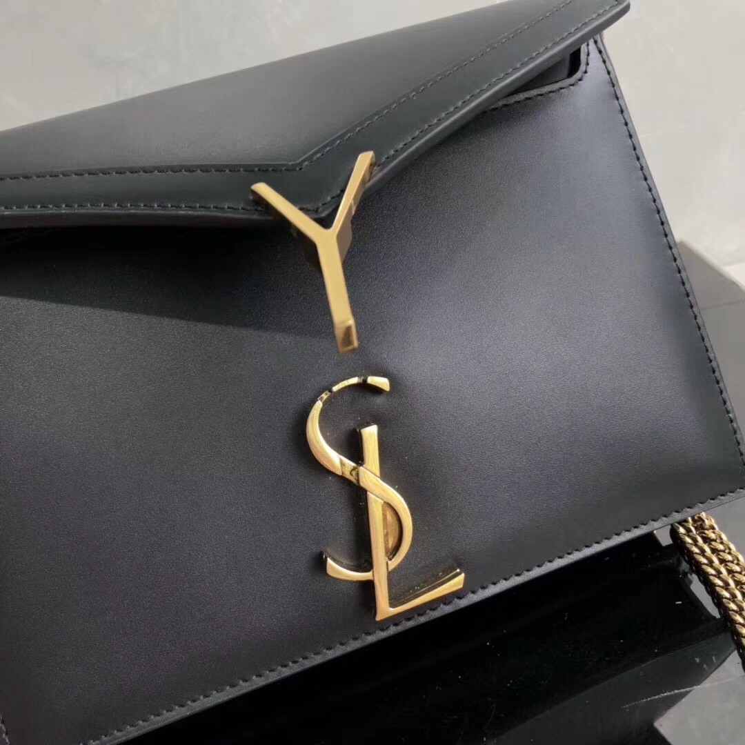 Saint Laurent Black Cassandra Monogram Clasp Bag 789