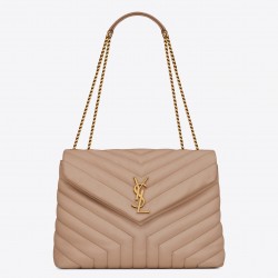 Saint Laurent Loulou Medium Bag In Beige Matelasse Leather 930