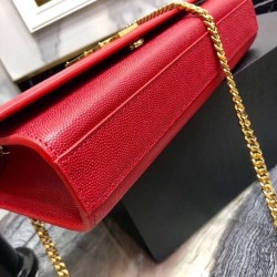 Saint Laurent Medium Kate Bag In Red Grained Leather 952