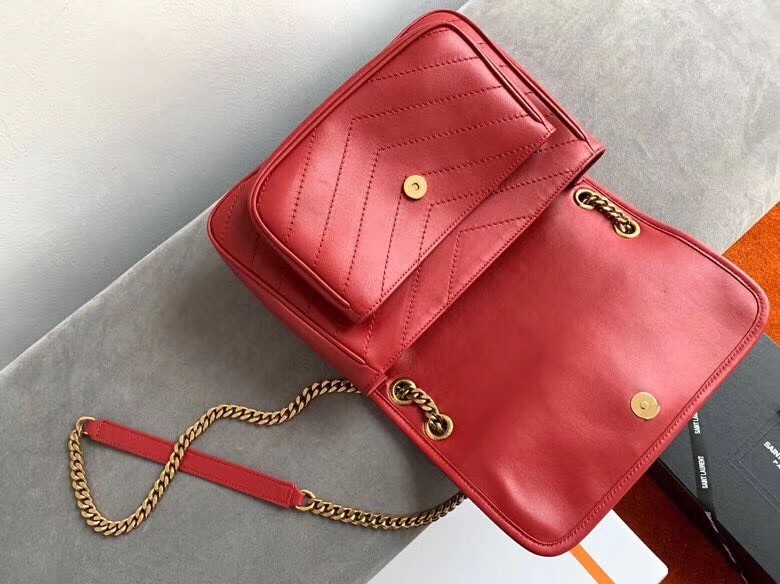 Saint Laurent Niki Medium Bag In Red Lambskin 464