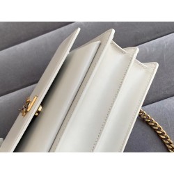 Saint Laurent Sunset Medium Bag In White Calfskin 483