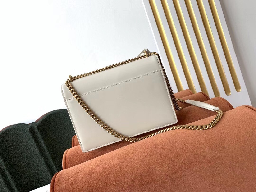 Saint Laurent Sunset Medium Bag In White Calfskin 483