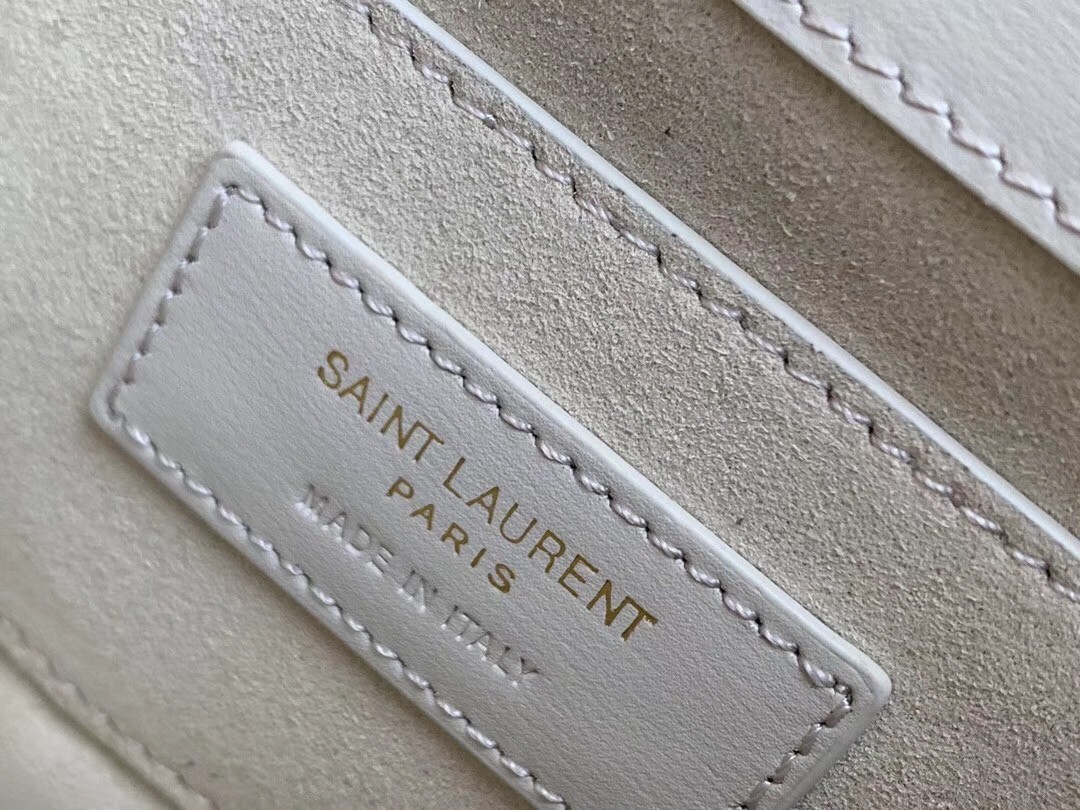 Saint Laurent Sunset Medium Bag In White Calfskin 483