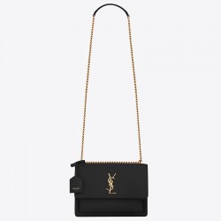 Saint Laurent Sunset Medium Bag In Black Calfskin 016