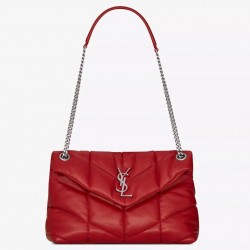 Saint Laurent Loulou Puffer Small Bag In Red Lambskin 026