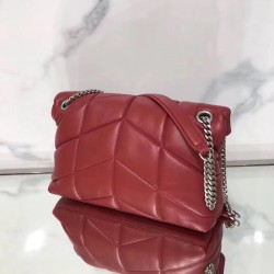 Saint Laurent Loulou Puffer Small Bag In Red Lambskin 026