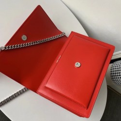 Saint Laurent Sunset Medium Bag In Red Calfskin 898