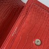 Saint Laurent Sunset Medium Bag In Red Crocodile Embossed Leather 913