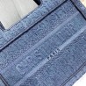 Dior Mini Book Tote Bag In Denim Blue Oblique Canvas 440