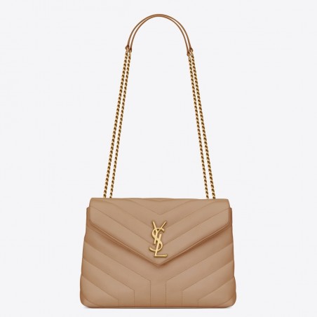 Saint Laurent Loulou Small Bag In Dark Beige Leather 985