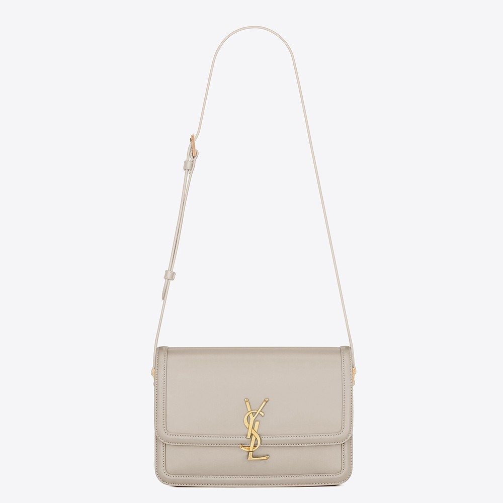 Saint Laurent Solferino Medium Bag In White Calfskin 283