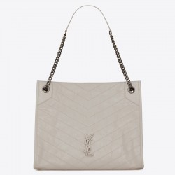 Saint Laurent Medium Niki Shopping Bag In White Leather 109