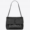 Saint Laurent Medium Niki Bag In Black Crocodile Embossed Leather 593