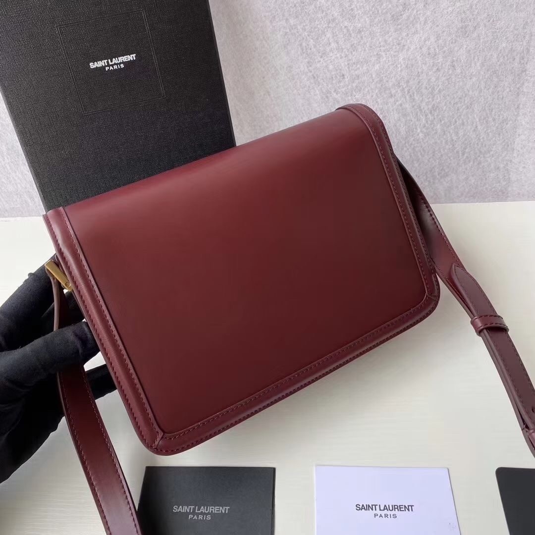 Saint Laurent Solferino Medium Bag In Bordeaux Calfskin 584