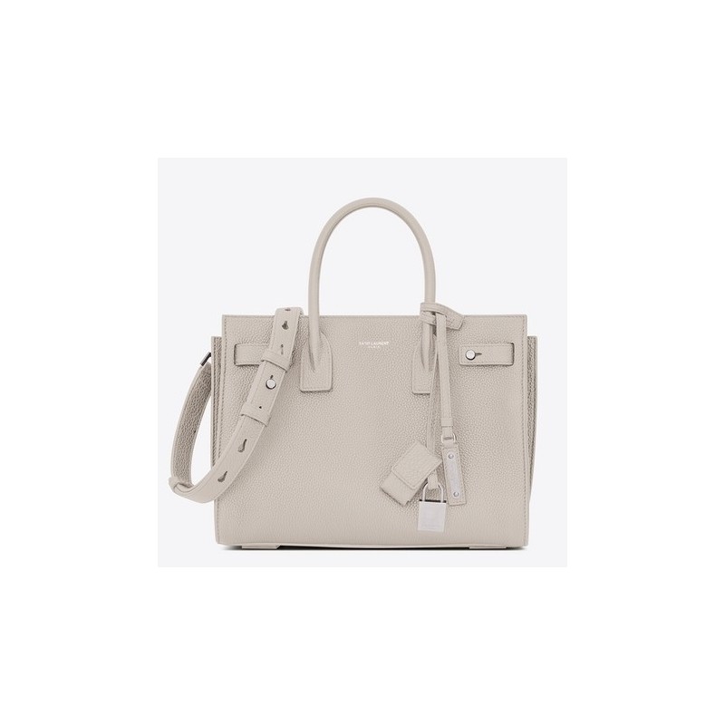 Saint Laurent Baby Sac de Jour Souple Bag In White Grained Leather 899