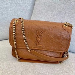 Saint Laurent Medium Niki Bag In Brown Calfskin 928