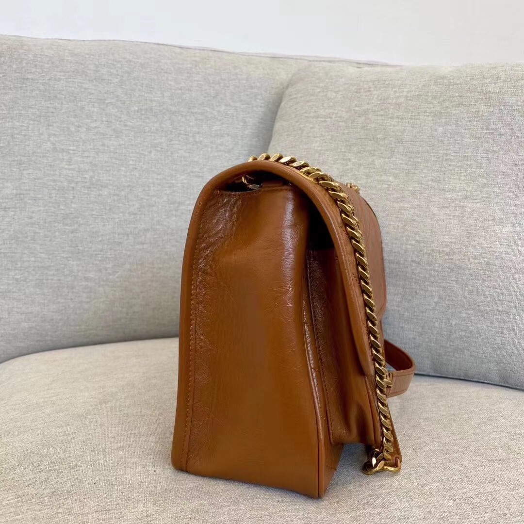 Saint Laurent Medium Niki Bag In Brown Calfskin 928