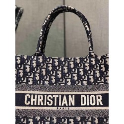 Dior Small Book Tote Bag In Blue Oblique Canvas 191