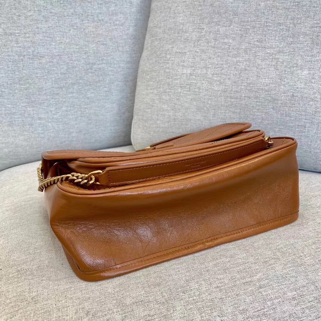 Saint Laurent Medium Niki Bag In Brown Calfskin 928