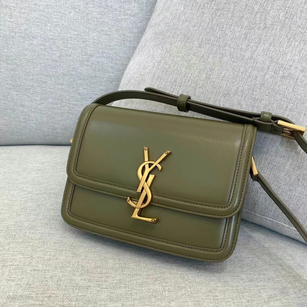 Saint Laurent Solferino Small Bag In Khaki Calfskin 974