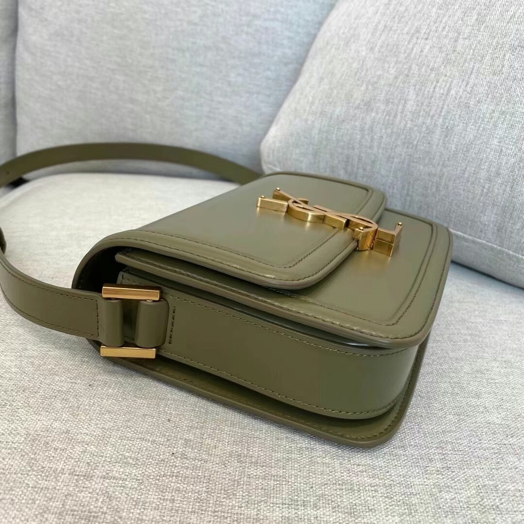 Saint Laurent Solferino Small Bag In Khaki Calfskin 974