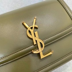 Saint Laurent Solferino Small Bag In Khaki Calfskin 974