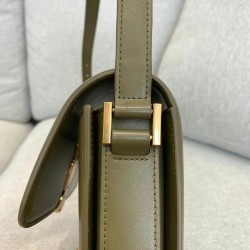 Saint Laurent Solferino Small Bag In Khaki Calfskin 974