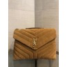 Saint Laurent Loulou Medium Bag In Brown Suede Leather 963