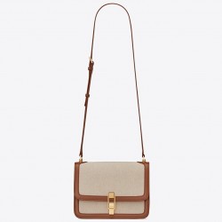 Saint Laurent Carre Satchel Bag In Beige Canvas 453