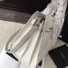 Saint Laurent Small Sac de Jour Souple Bag In White Grained Leather 446