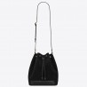 Saint Laurent Monogram All Over Bucket Bag In Black Suede 998